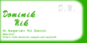dominik mik business card